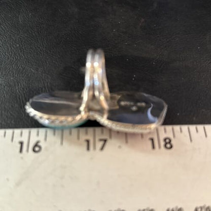 Navajo Turquoise Spiny Oyster Ring | Authentic Native American Sterling Silver | Multi-Stone | Sz 8.5 | 14490
