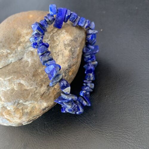 Native American Lapis Bead Bracelet | Stretch | 7" Adjustable | Men's Women's | 13314