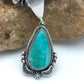 Navajo Green Turquoise Pendant Necklace | Sterling Silver | Authentic Native American Handmade | 2645