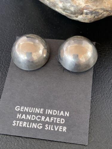 Old Pawn Women's Southwestern Oval Stud Earrings | Sterling Silver | 1" | 13005