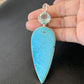 Navajo Blue Topaz Turquoise Multi-Stone Pendant | Authentic Native American Sterling Silver | 3.5" | 10712