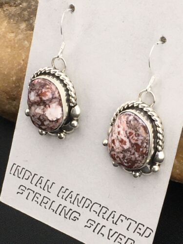 Southwestern Navajo Wild Horse Turquoise Earrings | Sterling Silver | 1" | 1323