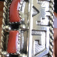 Navajo Red Coral Ring | Sterling Silver | Sz 9 | Authentic Native American Multi-Stone | 10092