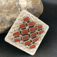 Navajo Red Coral and Multi-Stone Cluster Pendant | Authentic Native American Sterling Silver | 2" | 2101