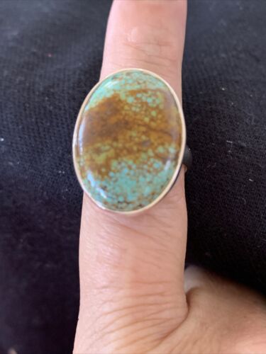 Navajo Arizona Turquoise Ring | Sterling Silver | Sz 8 | Authentic Native American Handmade | 728