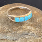Navajo Blue Turquoise Inlay Band Ring | Sz 9.5 | Authentic Native American Handmade | 12395