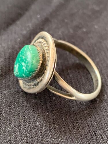 Native American Turquoise Navajo Old Pawn Ring | Sterling Silver | Sz 8.75 | 4714
