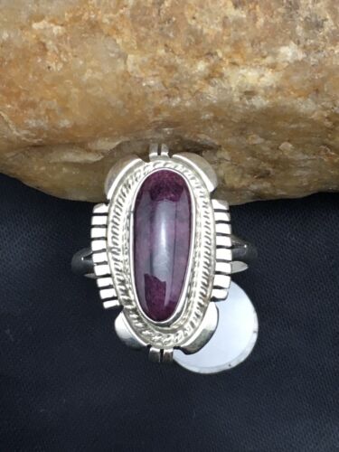 Navajo Purple Spiny Oyster Ring | Sterling Silver | Sz 9.75 | Authentic Native American Handmade | 4532