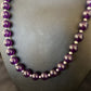 Navajo Purple Amethyst Necklace | 10mm Sterling Silver | 21" | Authentic Native American Handmade | 14313