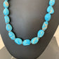 Navajo Sleeping Beauty Turquoise Beads Necklace | Sterling Silver Pearls | Authentic Native American Handmade | 00800