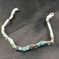 Native American Women's Sterling Silver Turquoise Inlay Link Bracelet | 6.75" | 2031