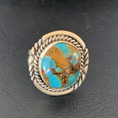 Southwestern Navajo Blue Kingman Turquoise Ring | Sterling Silver | Sz 7 | 11923