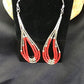 Liquid Silver Heishi Dangle Earrings | Apple Sponge Coral | Sterling Silver | 2.25" | 1981
