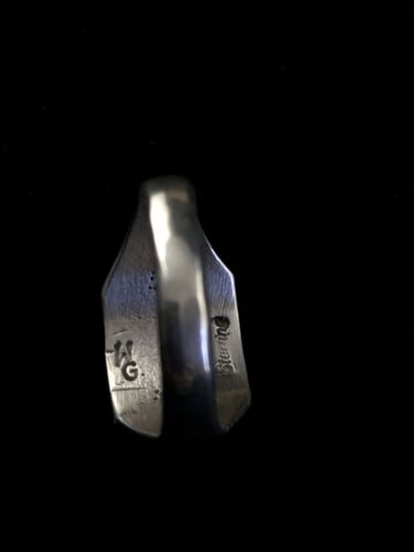 Navajo Men's Red Opal Inlay Ring | Sterling Silver | Sz 9.5 | Authentic Native American Handmade | 10104