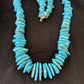 Authentic Native American Navajo Pearl Sterling Silver Shell Turquoise Nugget Necklace | 24" | 00817