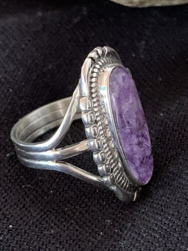 Native American Navajo Purple Charoite Ring | Sterling Silver | Sz 9 | 1453