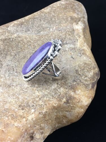 Native American Navajo Purple Charoite Ring | Sterling Silver | Sz 9.75 | 10103