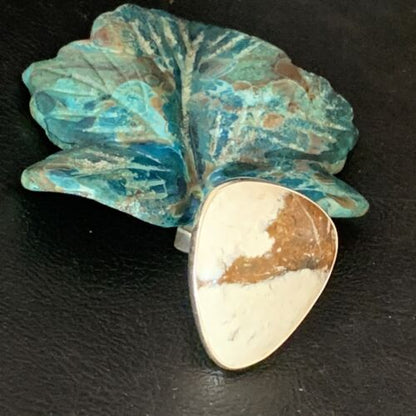 Native American Women's Wild Horse Turquoise Ring | Sz 8 | Sterling Silver | 14030