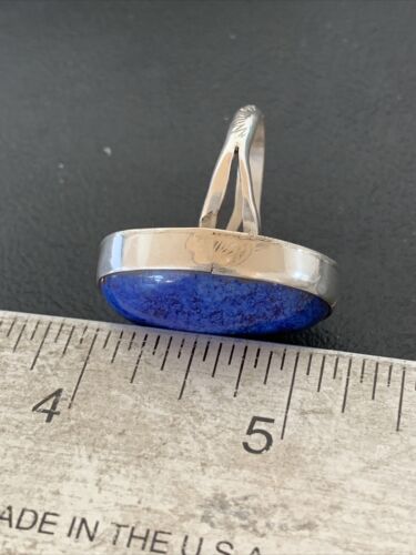 Southwestern Men's Classic Navajo Blue Lapis Ring | Sterling Silver | Sz 10 | 1834