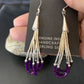 Handmade Liquid Silver Heishi Tube Beads Sugilite Earrings | Sterling Silver | 2" | 13048