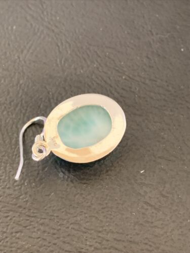 Navajo Blue Larimar Dangle Earrings | Sterling Silver Beads | Authentic Native American Handmade | 1613