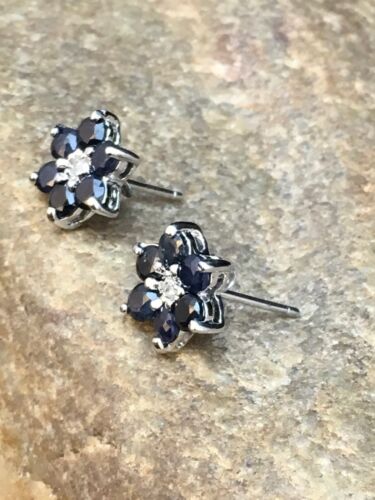 Native American Black Onyx Navajo Earrings | Sterling Silver | Authentic Handmade | 8981