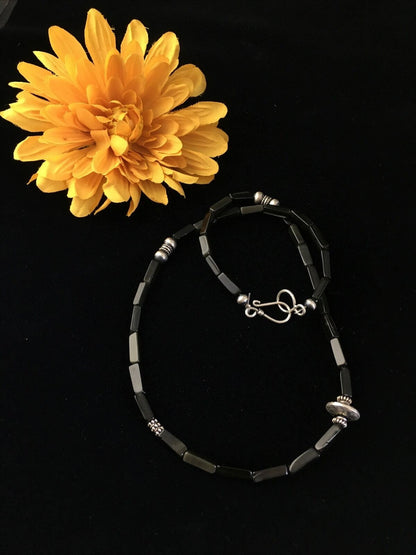 Native American Navajo Black Onyx Bead Necklace | 18" | Authentic Handmade | 10003 - Masha USA