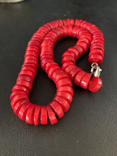 Women's Navajo | Bamboo Coral Strand Necklace | Sterling Silver | 18" | Authentic Native American Handmade | 13519