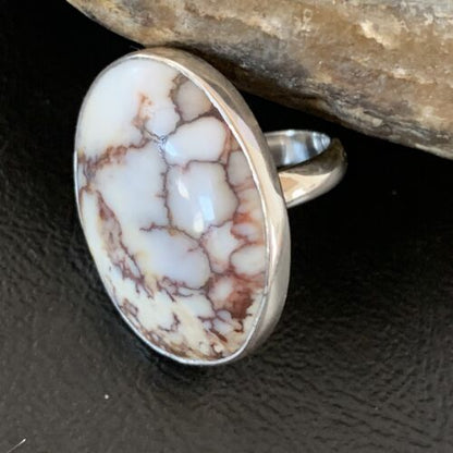 Navajo Wild Horse Turquoise Ring | Sterling Silver | Sz 7.5 | Authentic Native American Handmade | 10491