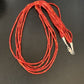 Natural Red Coral Rice Heishi Beads Necklace | 5 Strand | Sterling Silver | 20" | 12927