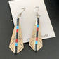 Navajo Multi-Color Turquoise Coral Lapis Inlay Earrings | Sterling Silver | 1.5" | 1710