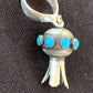Navajo Turquoise Naja Pendant | Sterling Silver | Native American Handmade | 1" | 1047