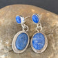 Navajo Denim Lapis Dangle Earrings | Sterling Silver | 1.1" | Authentic Native American Handmade | 1700