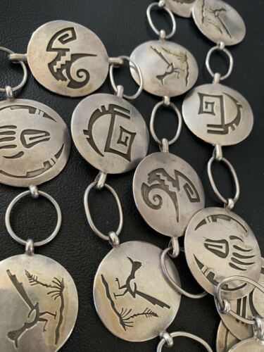 Native American Men's Old Pawn Hopi Concho Belt | Sterling Silver | Authentic Handmade | 1426 - Masha USA
