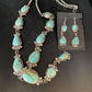 Navajo Sterling Silver Lariat Necklace 30" | Blue #8 Turquoise Earrings | Native American Handmade | 13770