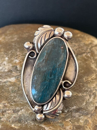 Navajo Blue Lapis Ring | Sterling Silver | Sz 10 | Authentic Native American Handmade | 01204