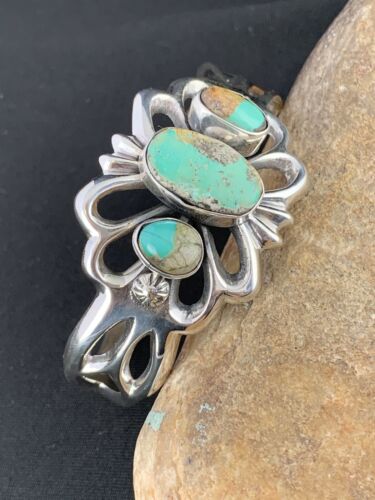 Navajo Sterling Silver Cuff Bracelet | Dry Creek Turquoise | Authentic Native American Handmade | 239