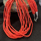 Navajo Red Stabilized Coral Heishi Necklace | 10 Strand Sterling Silver | 20" | 760