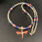 Navajo Dragonfly Pendant | Sterling Silver Turquoise Coral Multi-Color Inlay | Authentic Native American Handmade | 13556
