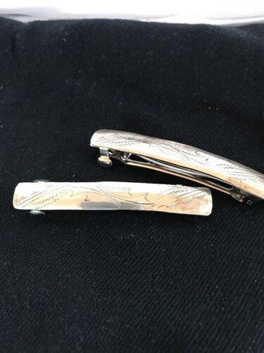 Navajo Hair Barrette | Stamped Sterling Silver | 2.5" | Authentic Native American Handmade | 14192