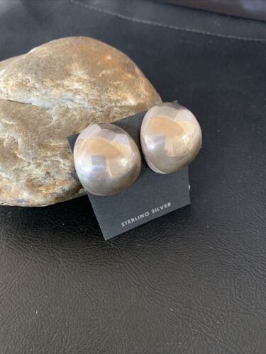 Old Pawn Women's Southwestern Oval Stud Earrings | Sterling Silver | 1" | 13004