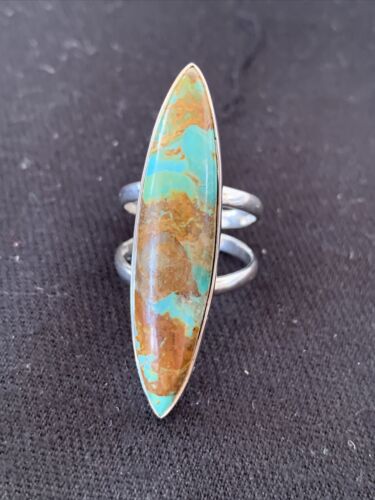 Navajo Arizona Turquoise Ring | Sterling Silver | Sz 9 | Authentic Native American Handmade | 723