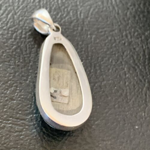 Navajo Blue Bisbee Turquoise Pendant | Sterling Silver | 1" | Authentic Native American Handmade | 1628