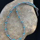 Navajo Pearls 4mm Turquoise Bead Necklace | Sterling Silver | 14" Single Strand | Native American Artisan