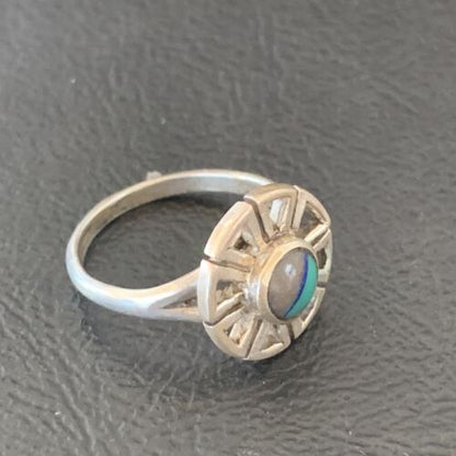Navajo Blue Turquoise Sugilite Inlay Ring | Sz 5.5 | Authentic Native American Handmade | 11175