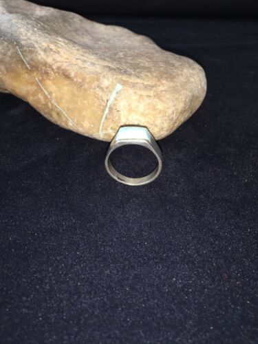 Native American Men's Larimar Inlay Ring | Navajo Sterling Silver | Sz 12 | 1738 - Masha USA