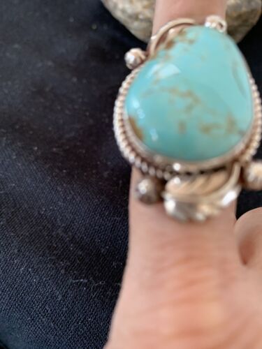 Navajo Blue Turquoise #8 Ring | Sterling Silver | Sz 7 | Authentic Native American Handmade | 671