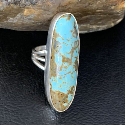 Native American Blue #8 Turquoise Navajo Ring | Sterling Silver | Sz 5.5 | 14016