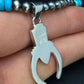 Navajo Blue Turquoise Naja Pendant Necklace | Sterling Silver | Authentic Native American Handmade | 2699