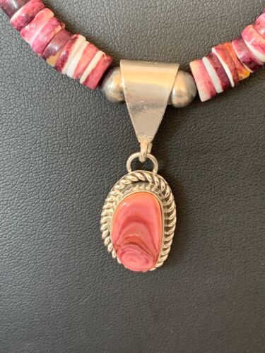 Spiny Oyster Purple Pendant Necklace | Sterling Silver | 22" | Authentic Native American Handmade | 2844